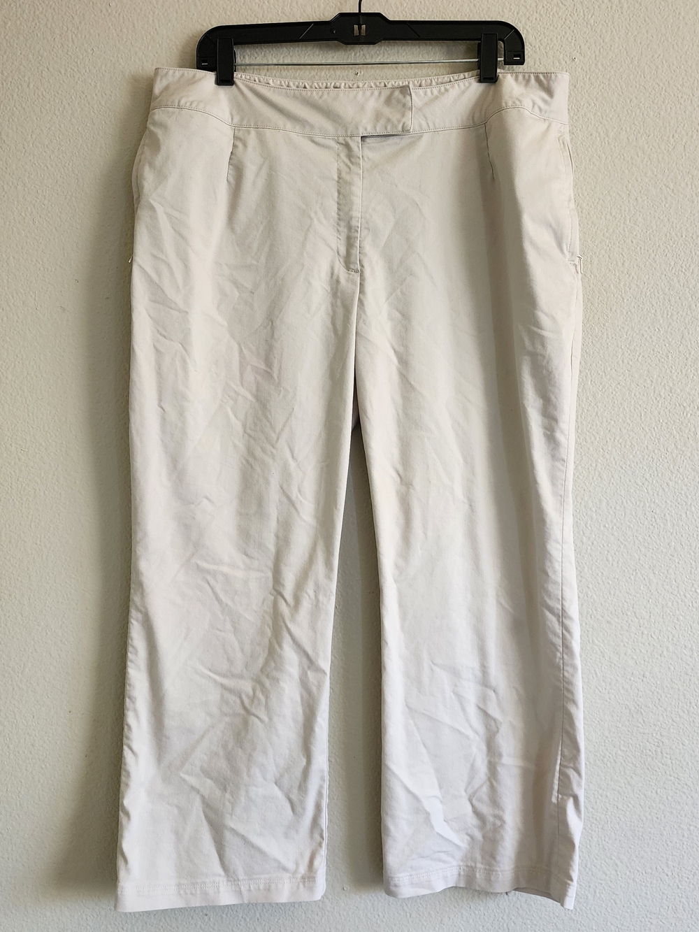 Women's Nike Fit Dry Beige Golf Pants Size 16 Zipper Hem Trousers